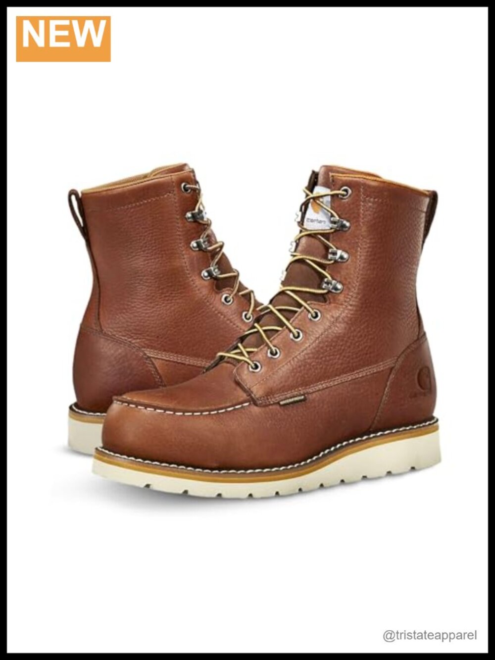 Men's Waterproof 8" Moc Steel Toe Construction Wedge Work Boot